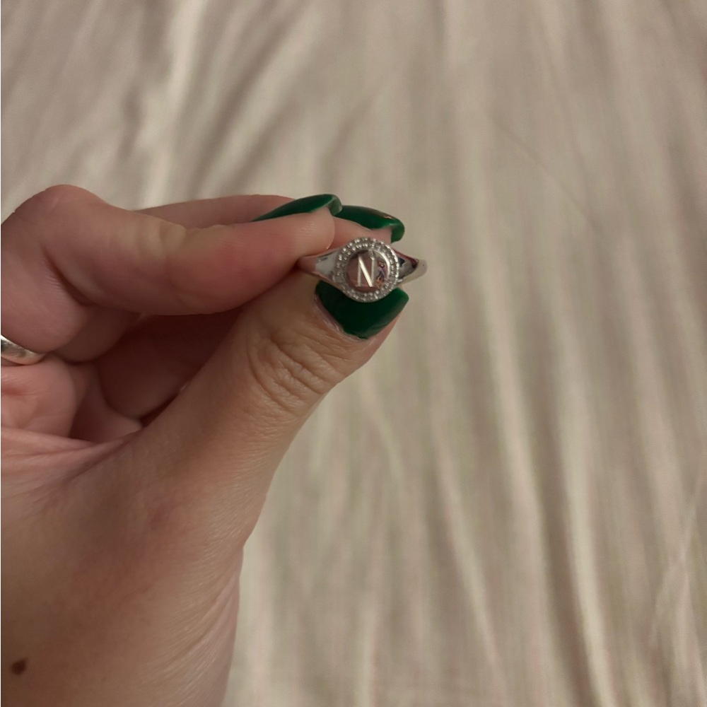 Personalized Silver Initial Ring - image 1